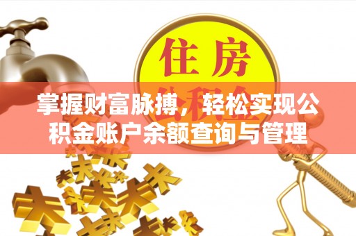 中堂掌握财富脉搏，轻松实现公积金账户余额查询与管理