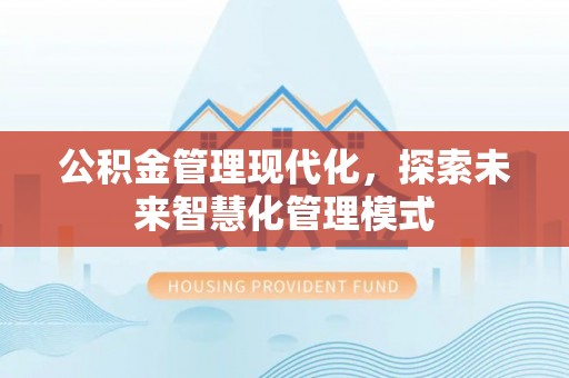 中堂公积金管理现代化，探索未来智慧化管理模式